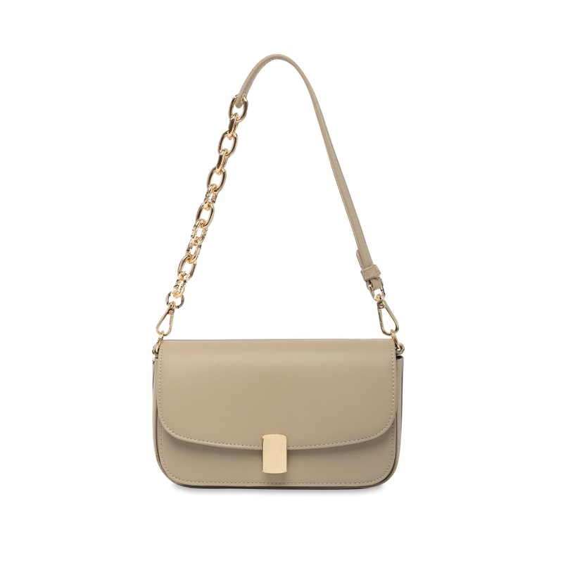 Mocha Cora Half-Chain Crossbody Bag - Taupe