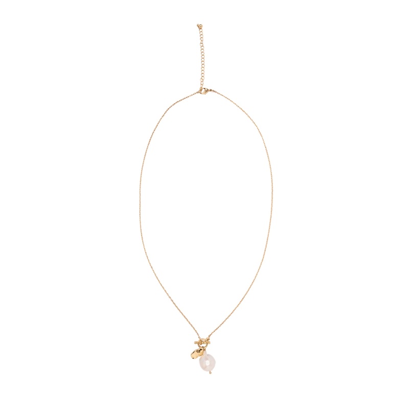 Mocha Margot Baroque Pearl Necklace - Light Gold