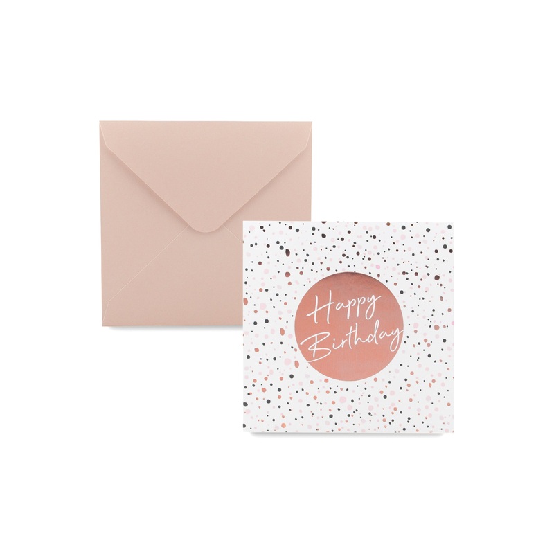 Mocha Nicki Square Greeting Cards- Happy Birthday
