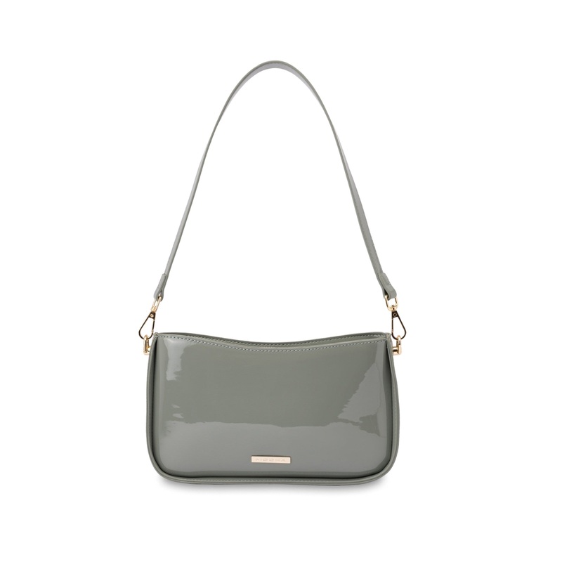 Mocha Willow Patent Crossbody Bag - Sage