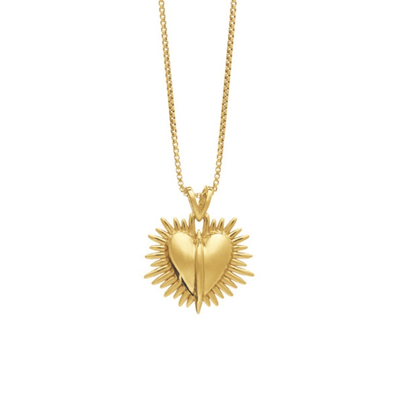 Rachel Jackson Electric Deco Heart Necklace- Gold