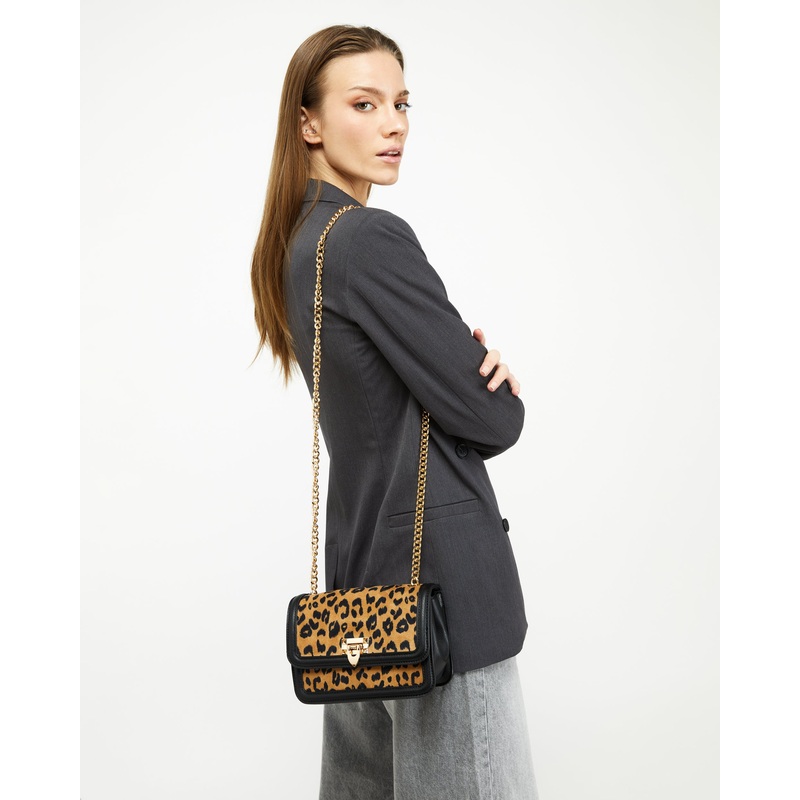 Abigail bolso de fiesta pequeo con solapa y estampado animal print
