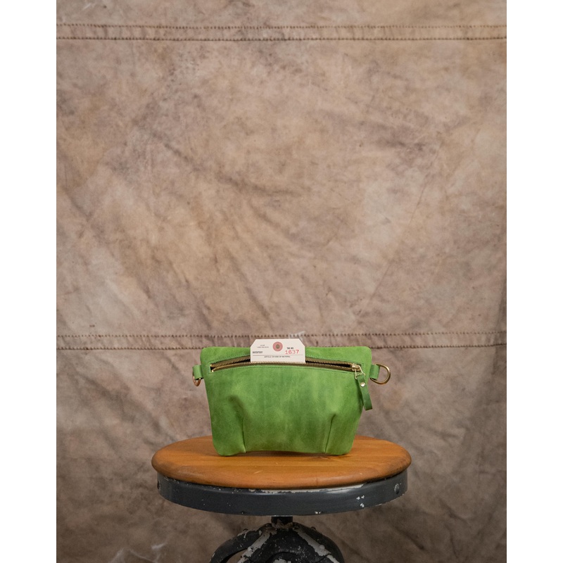 1637 Palm Green Belt Bag with Chain Link Strap