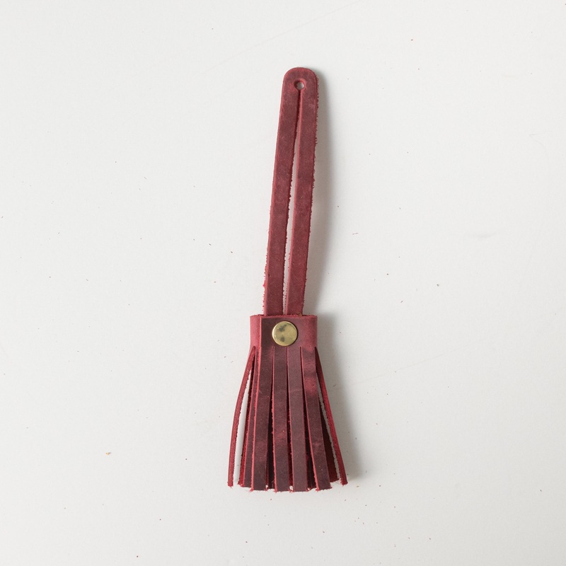 Cranberry Crazy Horse Mini Tassel