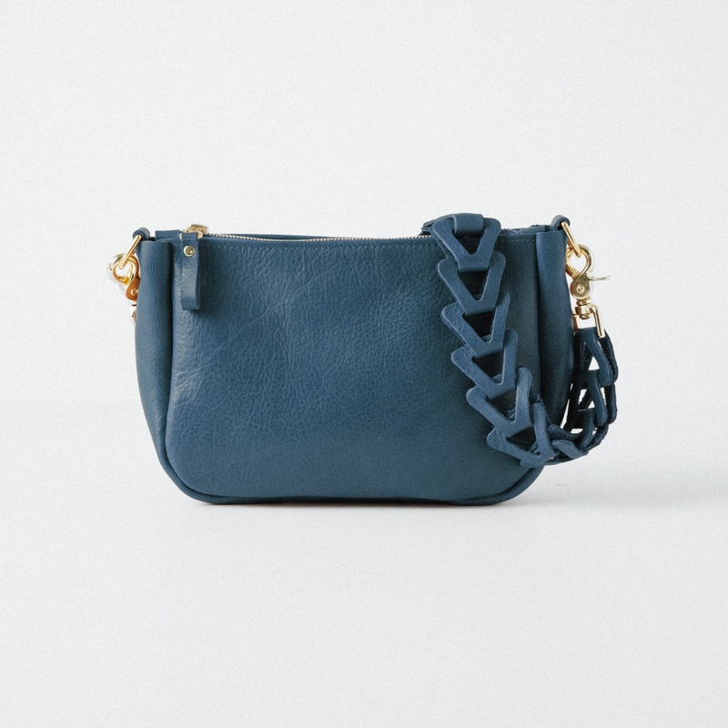 Italian Blue Medium Crossbody Bag