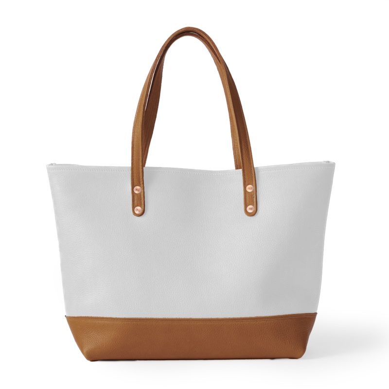 Italian Pebbled East West Panel Tote
