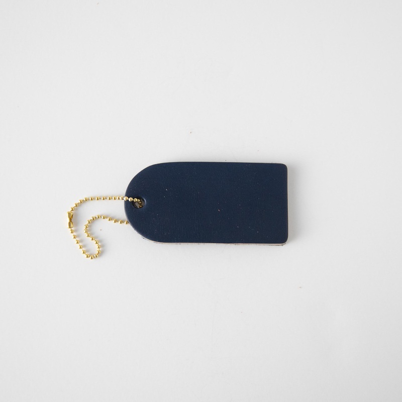 Navy Mini Leather Tag