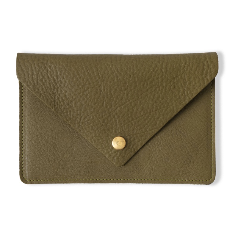 Olive Cypress Leather Clutch