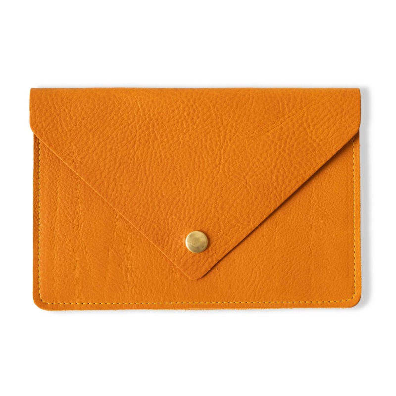 Orange Cypress Leather Clutch