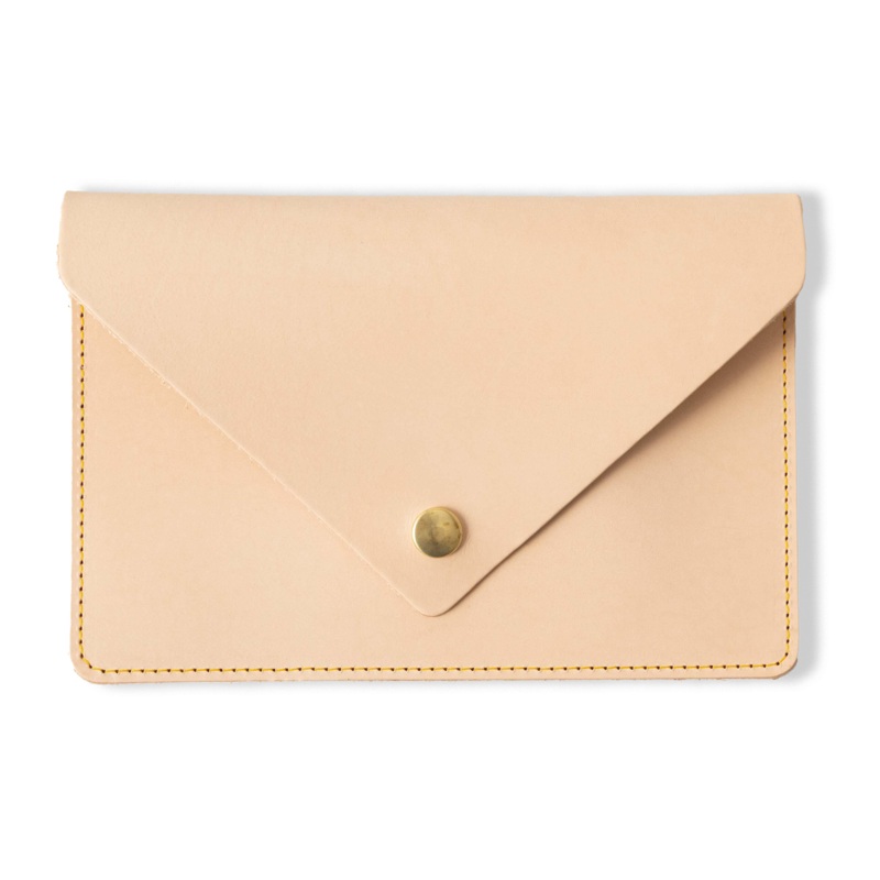 Rustic  Vegetable Tanned Leather Clutch
