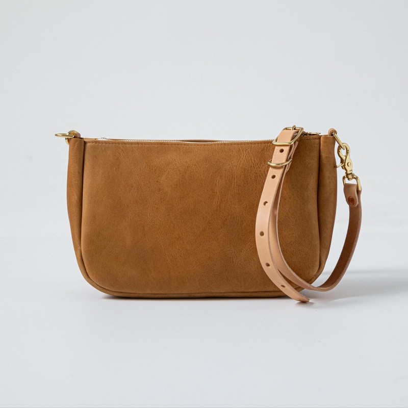 Scratch-and-Dent Natural Bison Crossbody Bag