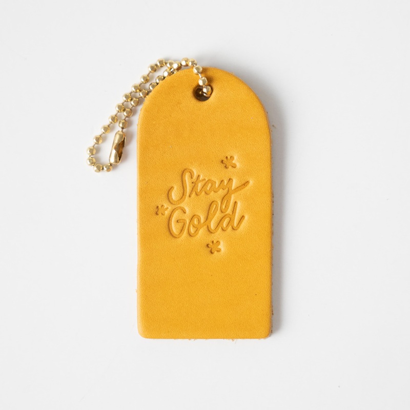 Stay Gold Mini Leather Tag