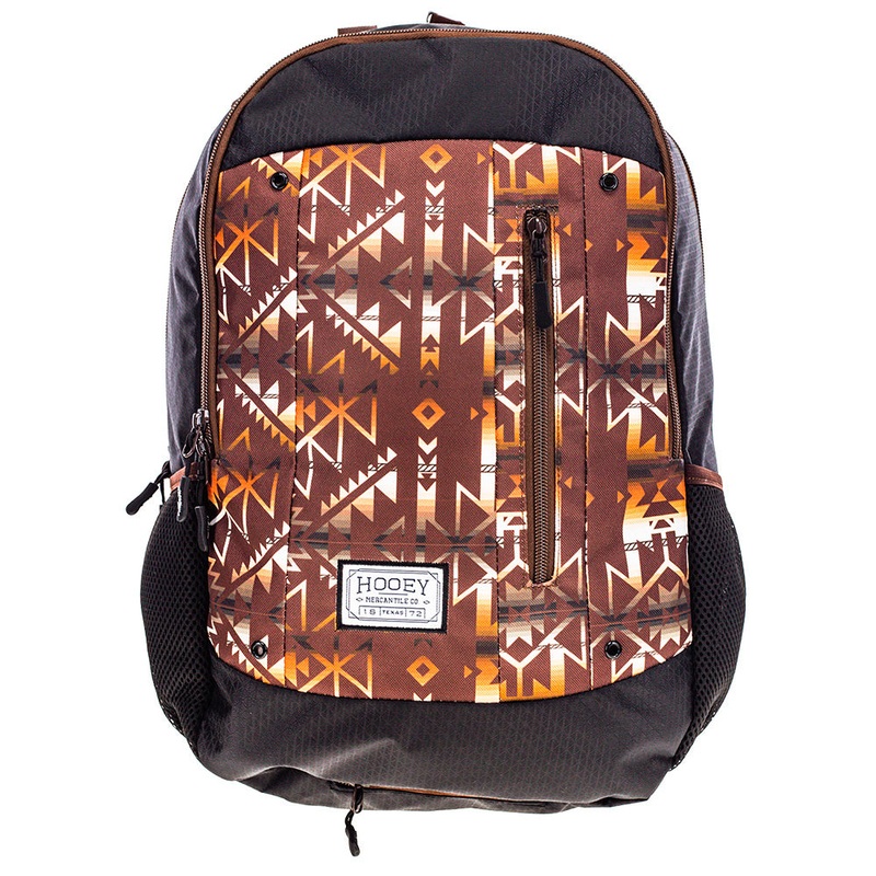 "Rockstar" Hooey Backpack Brown & Black w/Aztec