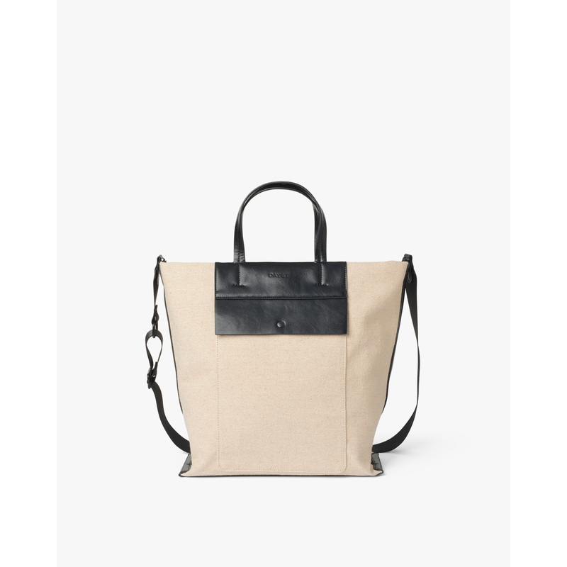 Medium Natural Linen Crossbody Handbag