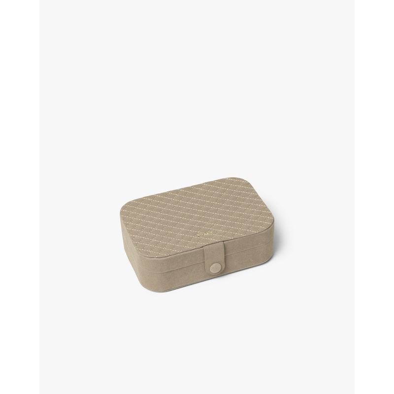 Medium Quilted Velour Jewellery Box