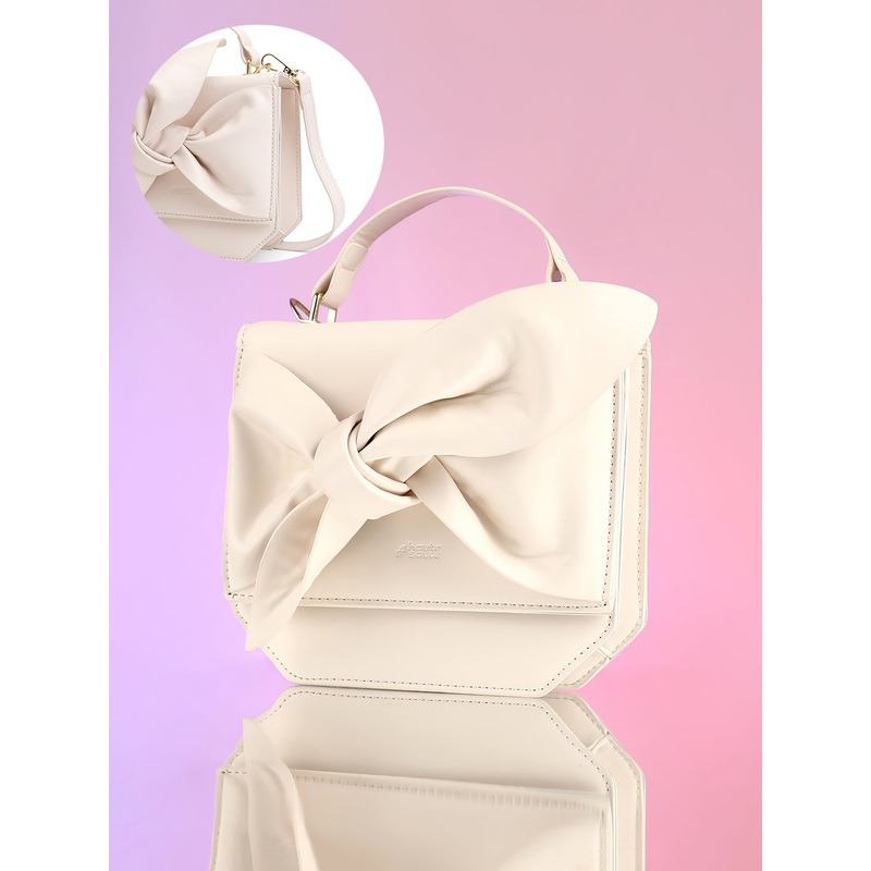 The Arc Crossbody Satchel Bag - Ivory White