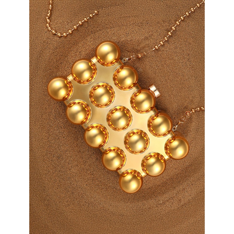 The Ball-Ball Clutch Bag - California Gold