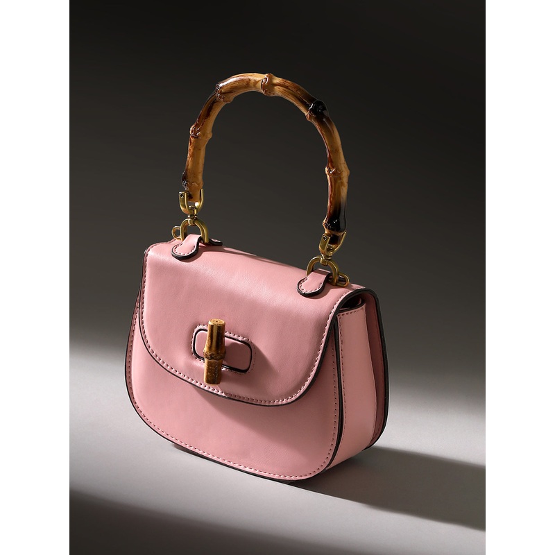 The Bamboo-Curve Hand Bag - Blush Pink
