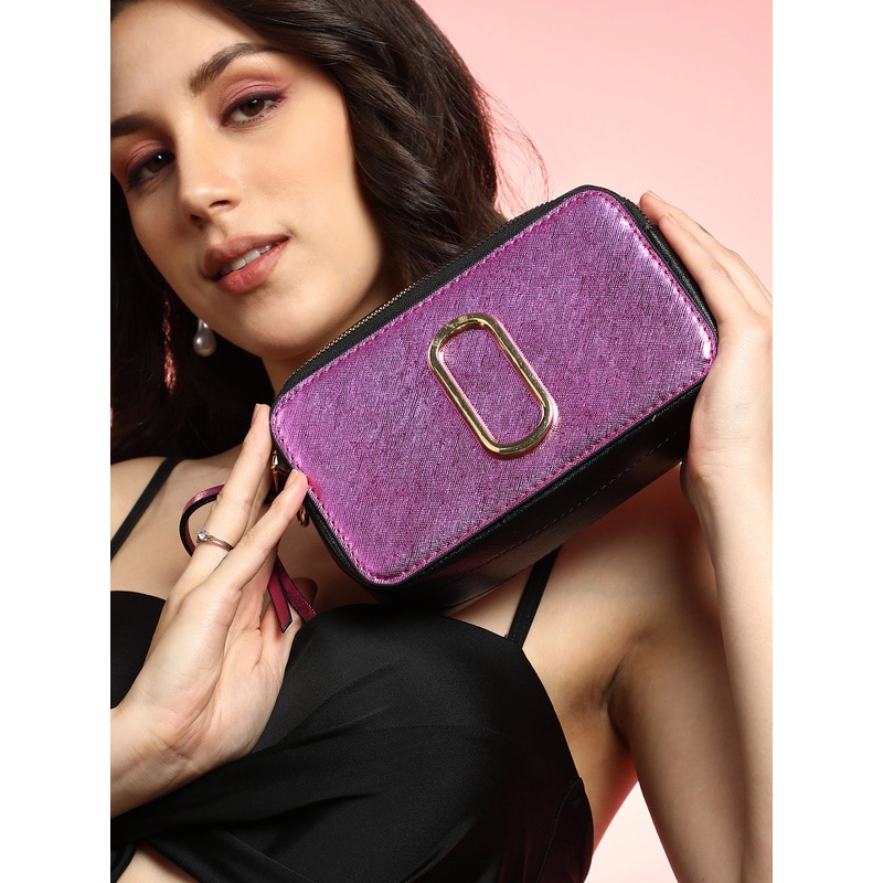 The Block Box Sling Bag - Fushcia Pink