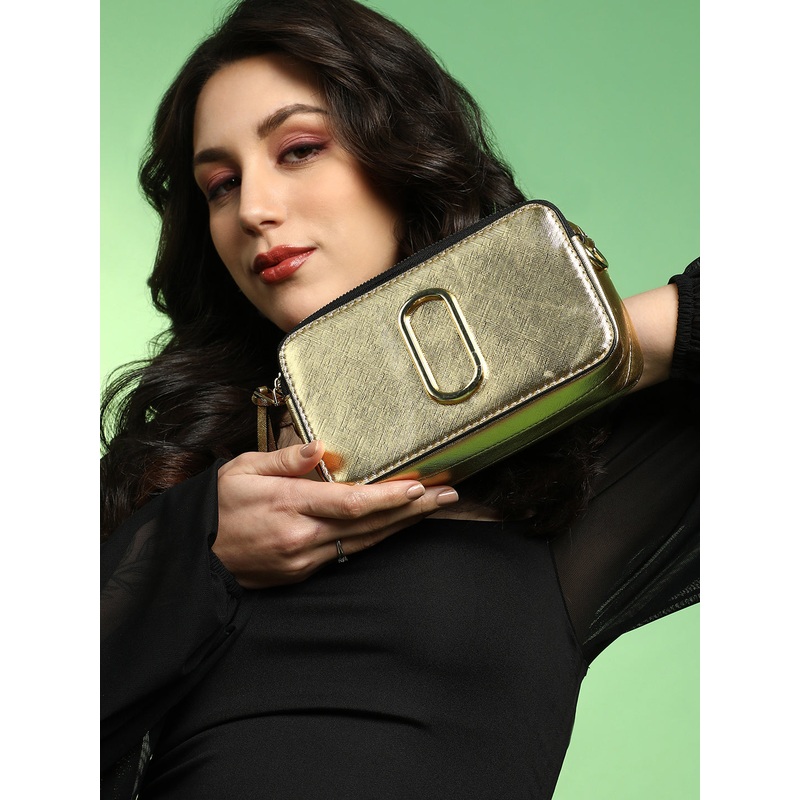 The Block Box Sling Bag - Metallic Gold