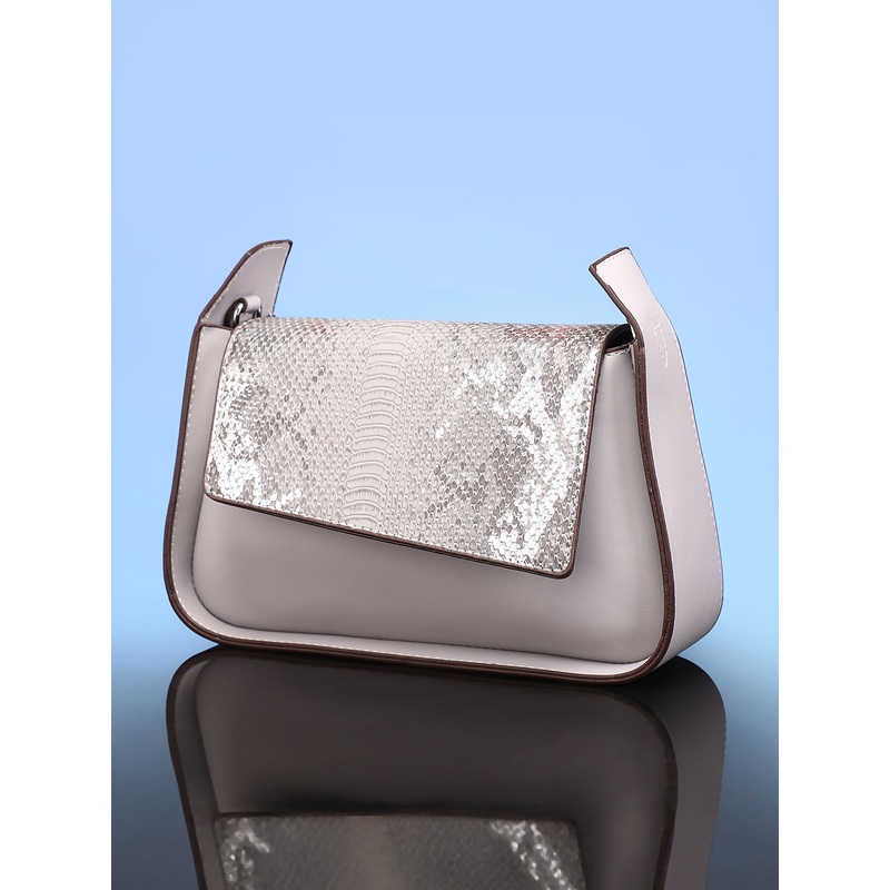 The Coilmark Asymmetric Hand Bag - Coin Grey