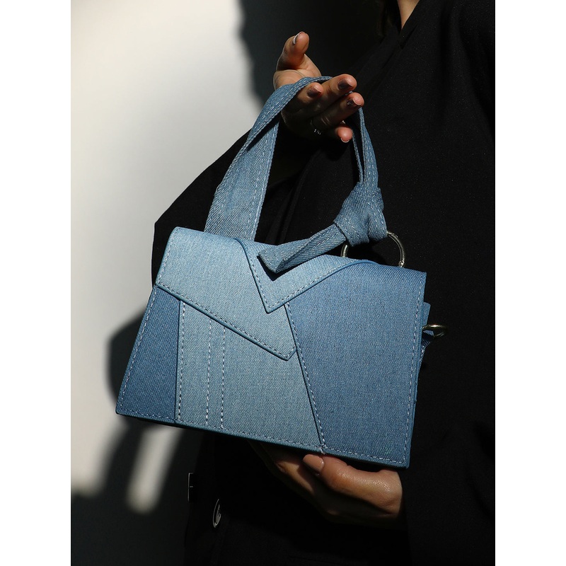 The Denim Sash Hand Bag - Light Blue