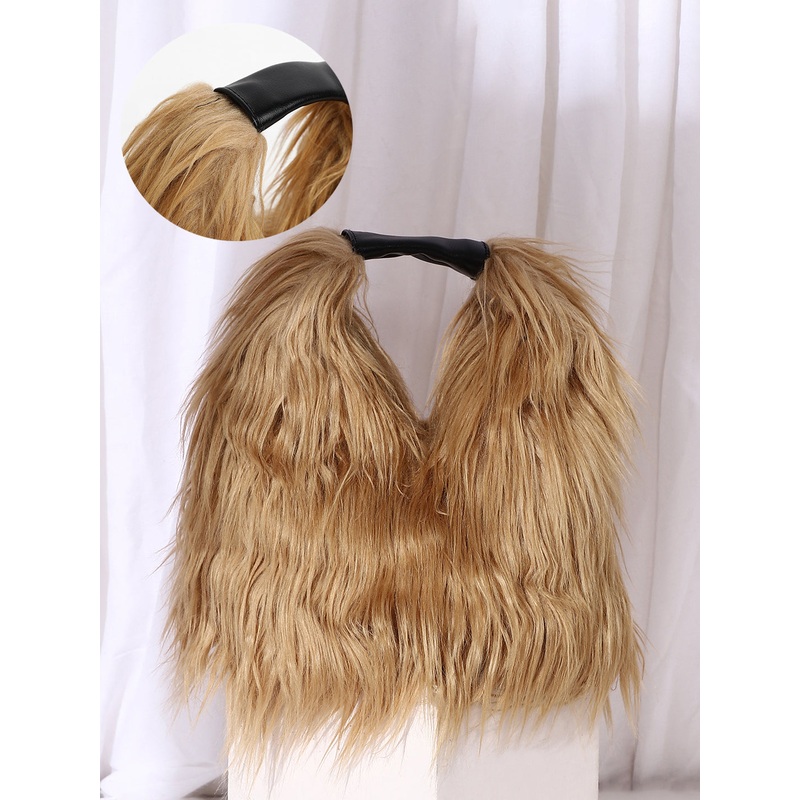 The Fur Hobo Bag - Beige