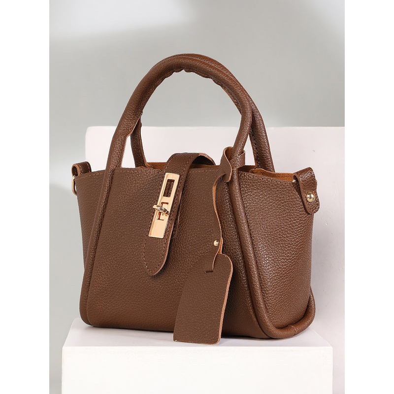 The Galleria Hand Bag With Pouch - Mocha Brown