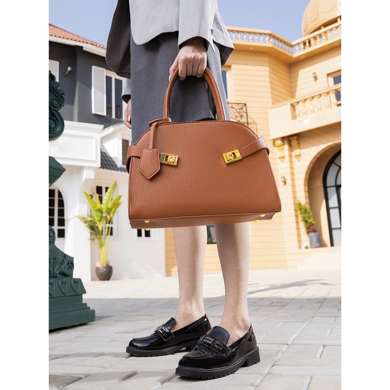 The Large Meridian Hand Bag - Russet Brown