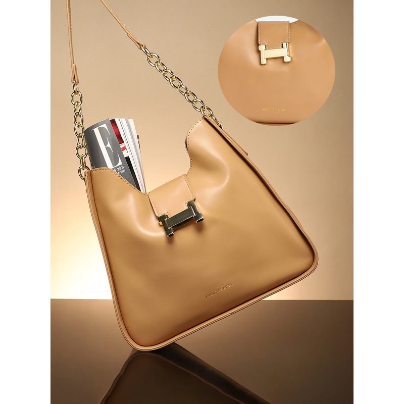 The Monogram Shoulder Bag - Camel Brown