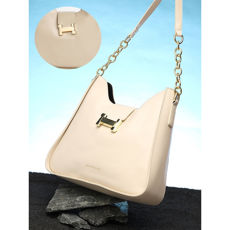 The Monogram Shoulder Bag With Pouch - Ivory White