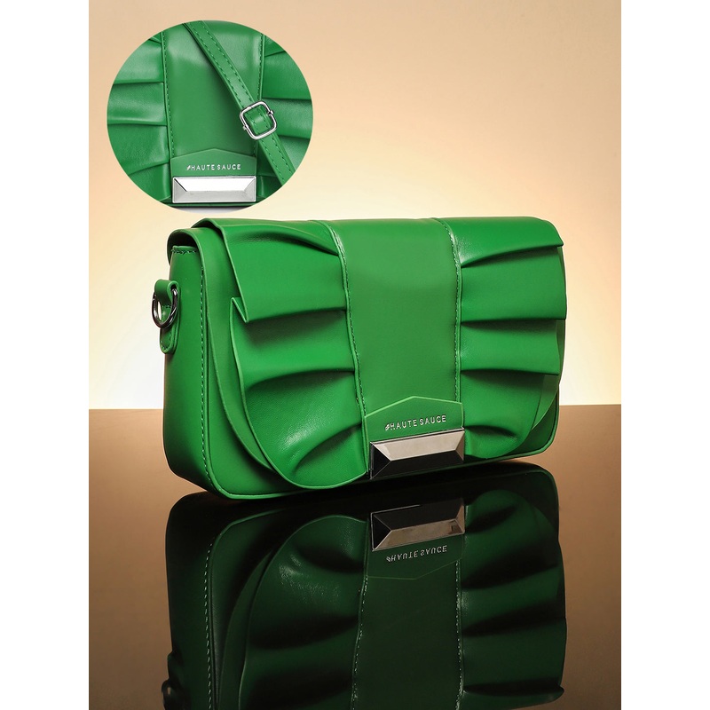 The Ruched Sling Bag - Shamrock Green