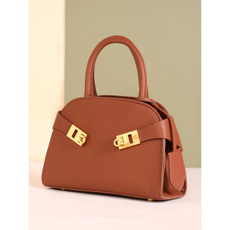 The Small Meridian Hand Bag - Russet Brown