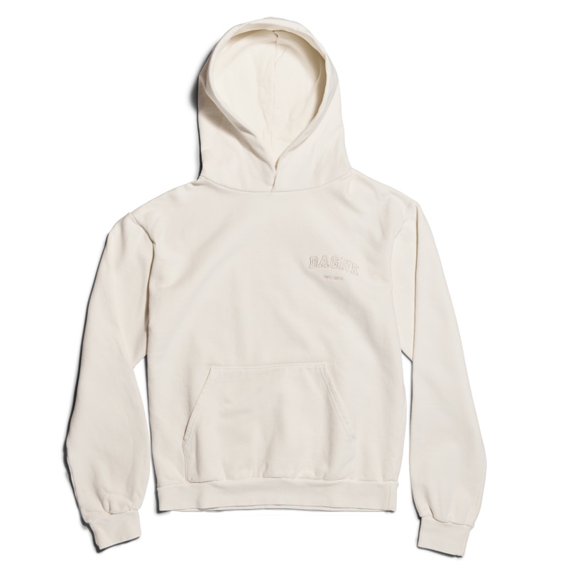 Varsity Logo Hoodie in Moonbeam, XL