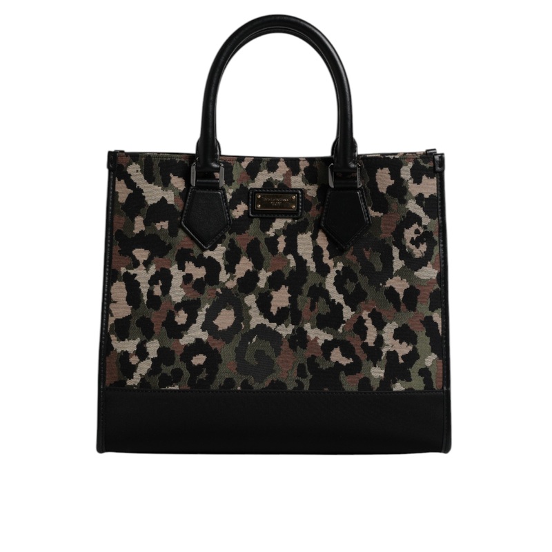 Dolce & Gabbana Multicolor Leopard Shopping Tote Shoulder Bag