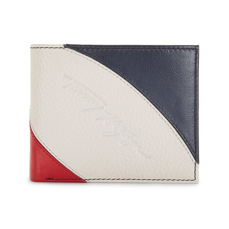 Tommy Hilfiger Phoenix Men's Leather Global Coin Wallet Red/White/Blue
