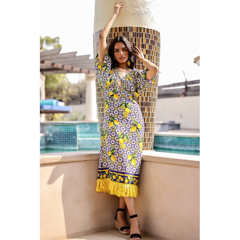 Citrus Lemon Printed Dress