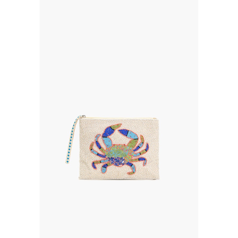 Crabby Waves Beaded Wristlet