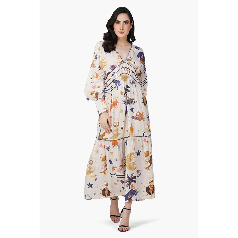 Day And Night Mix Match Celestial Printed Maxi Dress