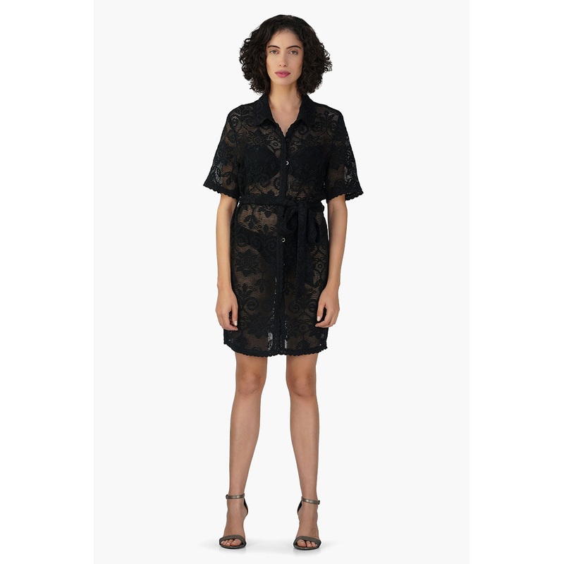 Deborah Crochet Short Shirt Dress