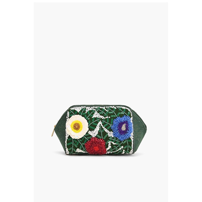 Evergreen Floral Cosmetic Pouch