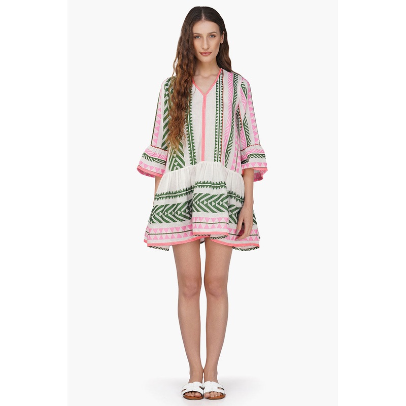 Freesia Y/D Strip Tierd Dress