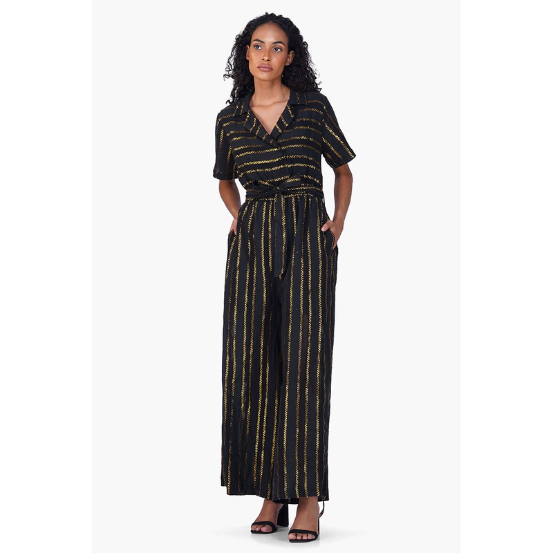 Gold Charm Black Jumpsuit