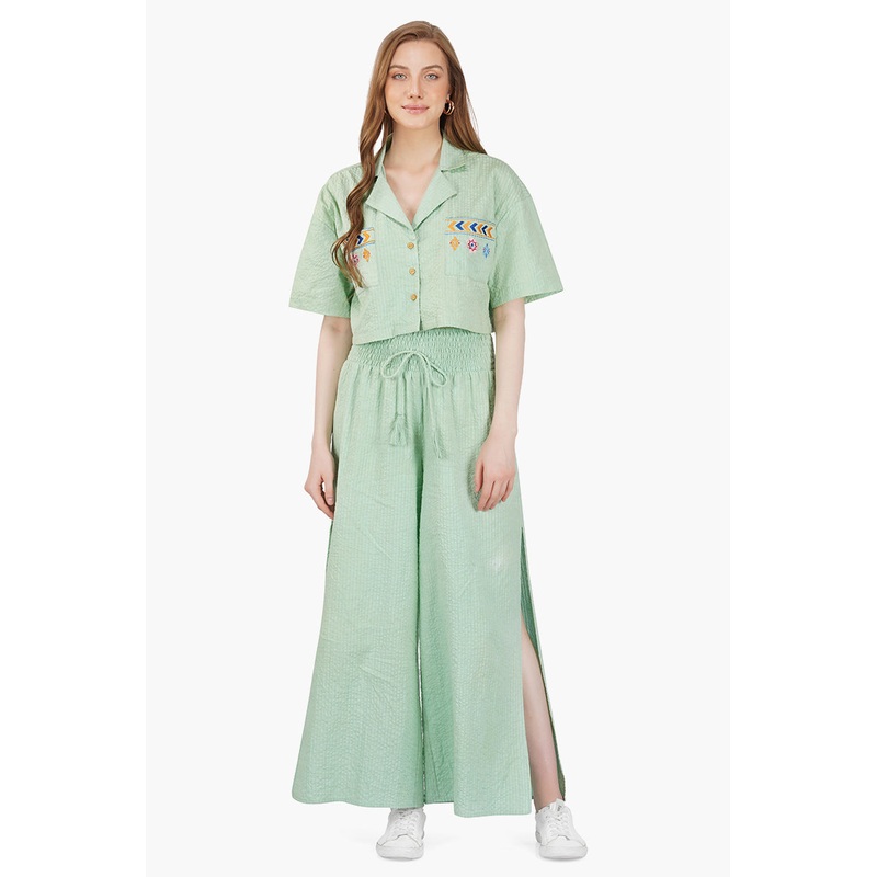 Mint Seersucker Pants