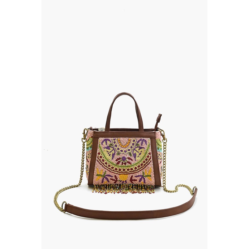 Nomad's Treasure Beaded Top Handle Bag