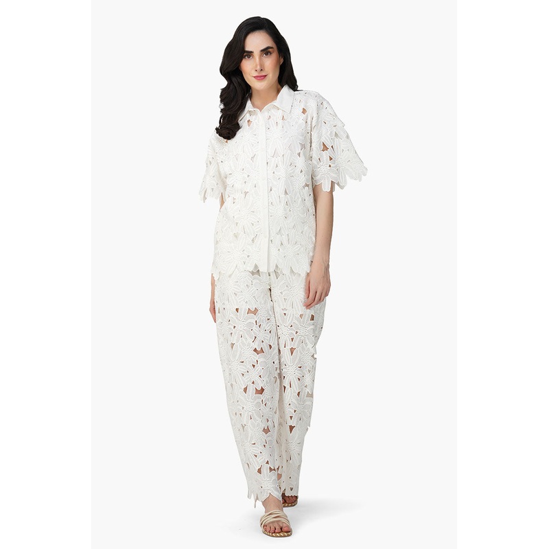 Pearl Lace Flower Shirt
