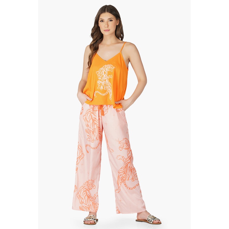 Tiger Embroidered Top