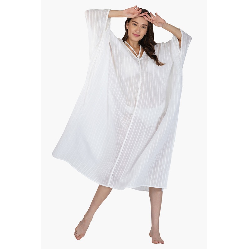 White Cotton Dobby Cover up