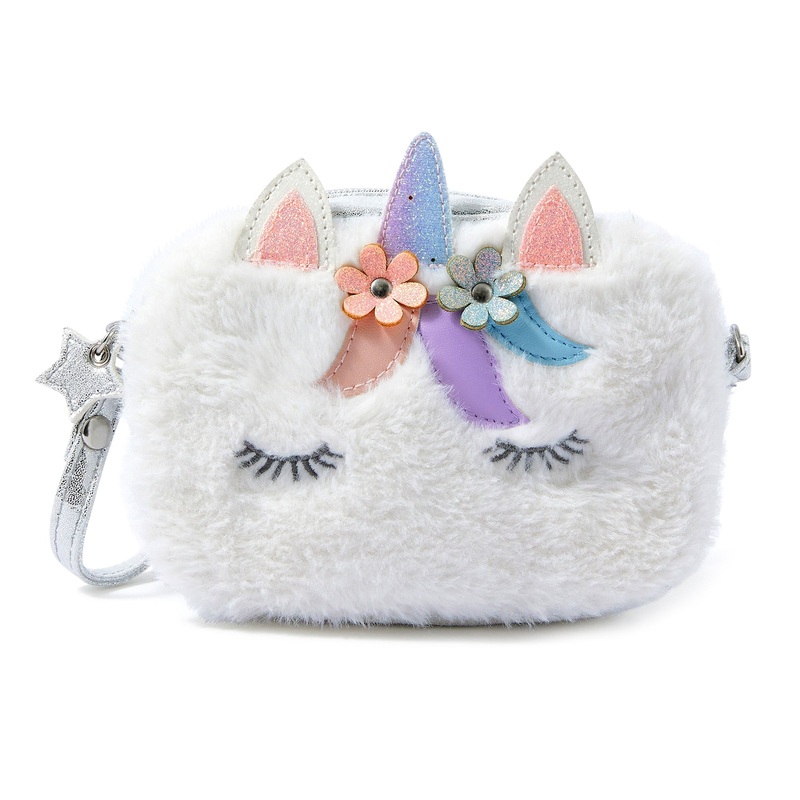 Accessorize London Girl's Unicorn Fluffy Sling Bag