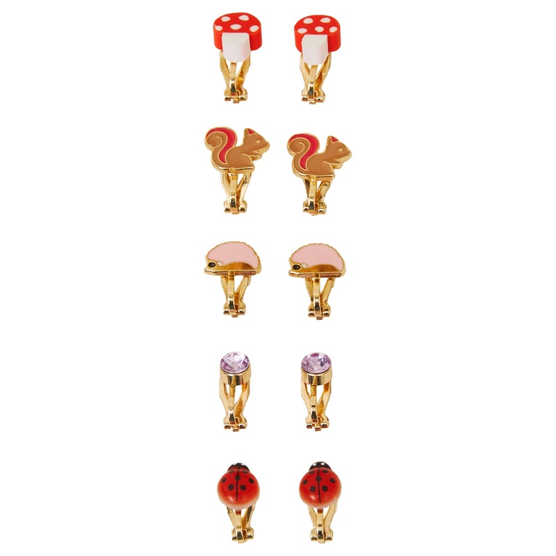 Accessorize London Girl Woodland Clip-on Earrings Set of 5